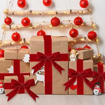 Chuangdi Burgundy Velvet Ribbon for Crafts and Decor