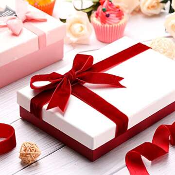 Chuangdi Burgundy Velvet Ribbon for Crafts and Decor