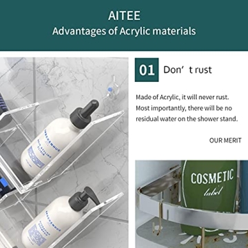 AITEE Acrylic Shower Caddy Organizer for Bathroom