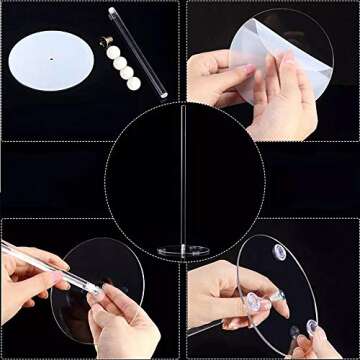 NA 6Pcs Clear Bagel Holder, Acrylic Donut Stands, Round Doughnut Stand for Party, 12 Inch Tall Display Tower for Dessert Table, Wedding, Christmas, Birthday