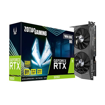 ZOTAC Gaming GeForce RTX 3050 Twin Edge OC 8GB GDDR6 128-bit 14 Gbps PCIE 4.0 Gaming Graphics Card, ...