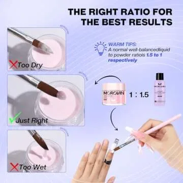 Morovan Monomer Acrylic Nail Liquid 4 oz: Acrylic Liquid Monomer for Acrylic Powder Acrylic Nail Extension with Acrylic Brush for Beginners DIY at home Non-Yellowing