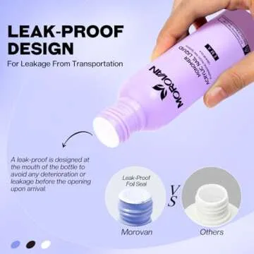 Morovan Monomer Acrylic Nail Liquid 4 oz: Acrylic Liquid Monomer for Acrylic Powder Acrylic Nail Extension with Acrylic Brush for Beginners DIY at home Non-Yellowing