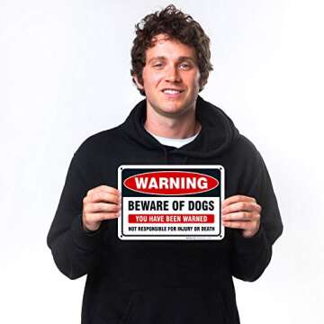 Sigo Signs Beware of Dog Sign, You Have Been Warned, (Pack of 2) 10x7 Inches, Rust Free .040 Aluminu...