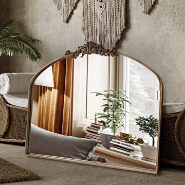 OUSHUAI Gold Arched Mirror for Elegant Home Decor