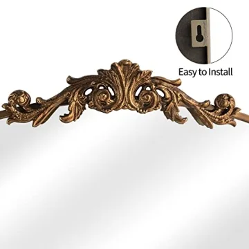 OUSHUAI Gold Arched Mirror for Elegant Home Decor