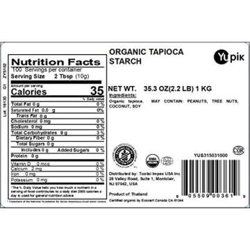 Yupik Organic Tapioca Starch Non-GMO Vegan Gluten-Free