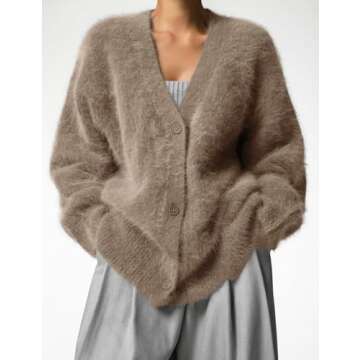 Yimoon Womens Fuzzy Cardigan Sweater Stylish & Cozy