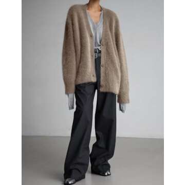 Yimoon Womens Fuzzy Cardigan Sweater Stylish & Cozy