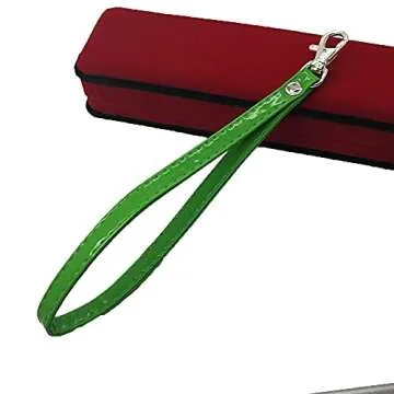 PAMIR TONG 12pcs Wristlet Strap,Faux Leather Keychain Shinny PU Leather Hand Strap with Lock for Wallet Purse Clutch Cellphone key chain holder (Silver Lock)