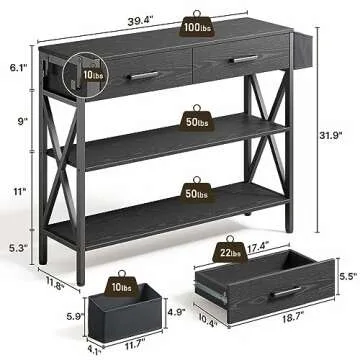 Gizoon 39" Console Table - Stylish Storage for Your Home