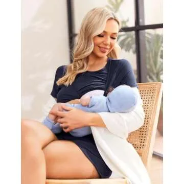Ekouaer Maternity Pajamas for Comfortable Breastfeeding