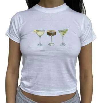 Y2K Cute Graphic Crop Top for Women - Perfect Summer Style