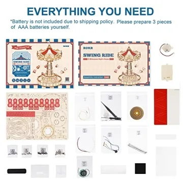ROKR Wooden Music Box Kit - DIY Swing Ride Puzzle