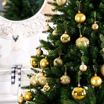 Gold Shatterproof Christmas Ball Ornaments Set of 32