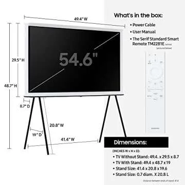 SAMSUNG 55-Inch Serif LS01B Series - QLED 4K for Stunning Design and Entertainment