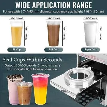 WYZworks Tea Cup Sealing Machine - 300-500 cups/hr Efficiency