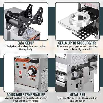 WYZworks Tea Cup Sealing Machine - 300-500 cups/hr Efficiency