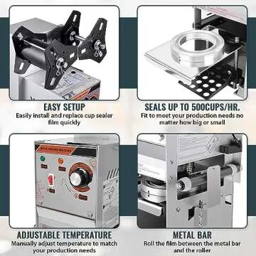 WYZworks Tea Cup Sealing Machine - 300-500 cups/hr Efficiency