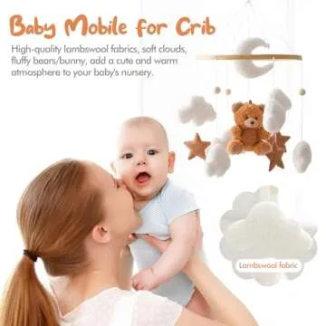 Baby Mobile for Crib Bear Cloud Handmade Nursery Decor