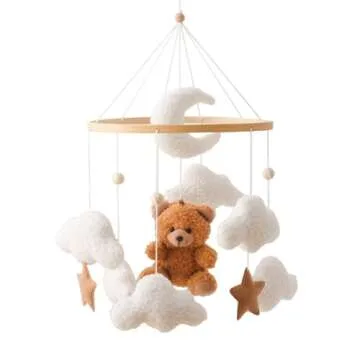 Baby Mobile for Crib Bear Cloud Handmade Nursery Decor