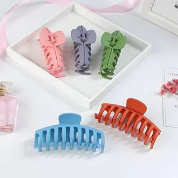 CRTWDMAN 12pcs Large Hair Claw Clips for All Hair Types