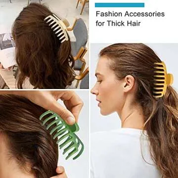 CRTWDMAN 12pcs Large Hair Claw Clips for All Hair Types