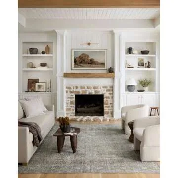 Loloi Chris Loves Julia Jules Collection JUL-08 Emerald/Antique Ivory 7'-6'' x 9'-6'', .13" Pile Height, Area Rug