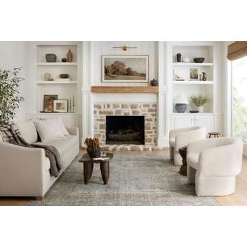 Loloi Chris Loves Julia Jules Collection JUL-08 Emerald/Antique Ivory 7'-6'' x 9'-6'', .13" Pile Height, Area Rug