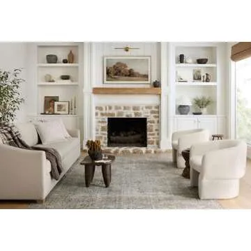 Loloi Chris Loves Julia Jules Collection JUL-08 Emerald/Antique Ivory 7'-6'' x 9'-6'', .13" Pile Height, Area Rug