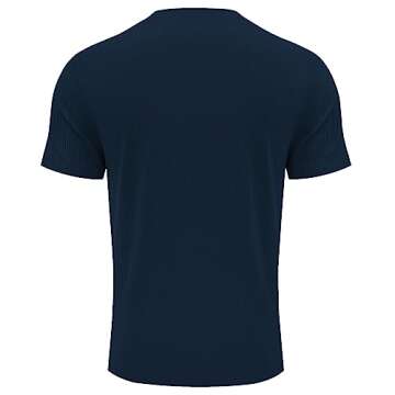 LOGEEYAR Mens Knit Stretch Henley Shirt Workout Slim Fit Short Sleeve Tees Athletic Muscle Casual T-Shirt Navy