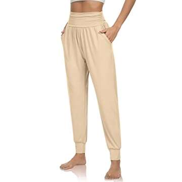 UEU Women's High Waisted Fashion Yoga Joggers Pants Loose Casual Fit Workout Sweatpants Comfy Lounge...