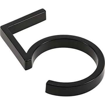 Distinctions 844715 Upgraded 5" Black Floating House Number 5