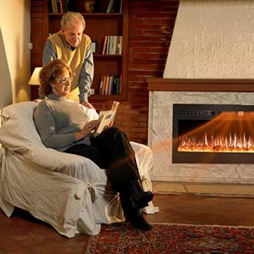 36 Inch Electric Fireplace Insert with 12 Flame Options