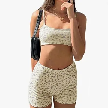 Chic Floral Print Two Piece Outfit for Women