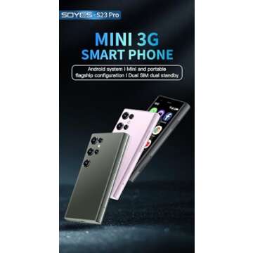 Small Size Cellphone SOYES S23 Pro 3G Mini Smartphone 2GB RAM 16GB ROM Android 8.1 Touch Screen Creative Gift for Kid 3.0Inch Small Mobile Phone (Green)