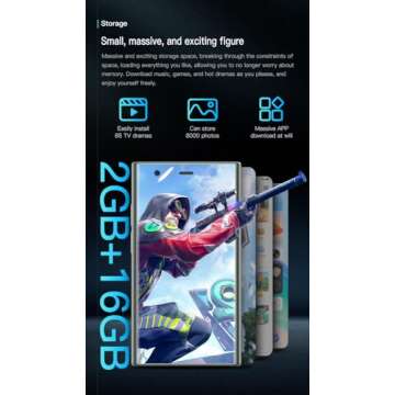 Small Size Cellphone SOYES S23 Pro 3G Mini Smartphone 2GB RAM 16GB ROM Android 8.1 Touch Screen Creative Gift for Kid 3.0Inch Small Mobile Phone (Green)