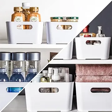 BINO Plastic Storage Bins, 2 Pack Organizer for Home