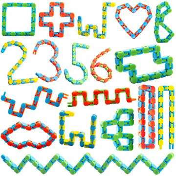 JOYIN 28 Pack Wacky Tracks with Valentines Cards, Twist Track Fingers, Snake Puzzles Fidget Toys for Stress Relief, Gift Exchange, Holiday Birthday Party Favor Valentines Day Cards for Kids School