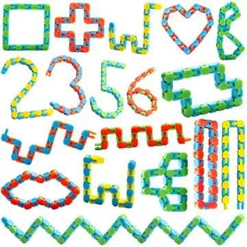 JOYIN 28 Pack Wacky Tracks with Valentines Cards, Twist Track Fingers, Snake Puzzles Fidget Toys for Stress Relief, Gift Exchange, Holiday Birthday Party Favor Valentines Day Cards for Kids School