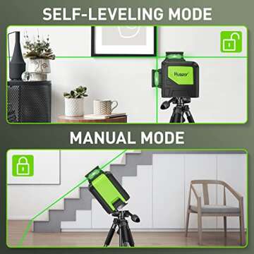 Huepar 902CG Cross Line Laser Level 2x360° Self-Leveling Laser Leveler