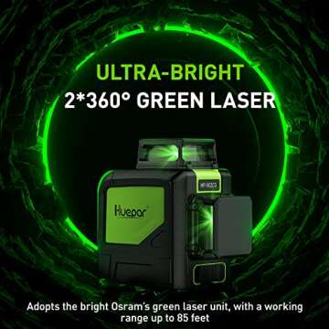 Huepar 902CG Cross Line Laser Level with 360° Coverage