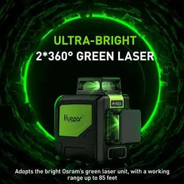 Huepar 902CG Cross Line Laser Level with 360° Coverage