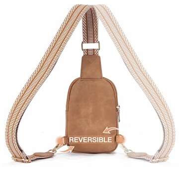 Telena Small Sling Bag for Women Vegan Leather Fashionable Fanny Pack Crossbody Bags for Women for Travel Camel Brown