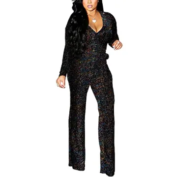 LightlyKiss Women's Sequin Jumpsuit for Elegant Events