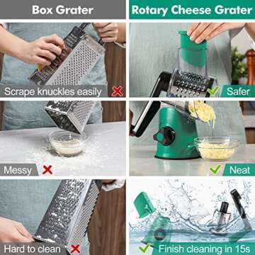 Rotary Cheese Grater - Easy Slicing & Shredding Tool for Kitchen