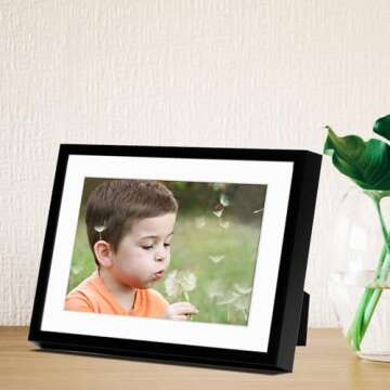 Frametory, 5x7 Black Aluminum Picture Frame - Set of 2 - Ideal for Displaying 4x6 Photos with Mat or 5x7 Without Mat - Real Glass Front - Simple Gallery Wall Frames for Art Prints and Posters