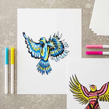 20 Sheets Alcohol Ink Paper for Drawing, Watercolor, and Acrylic Paints for Artists, Painting Supplies, Letter Size (9x12 in)