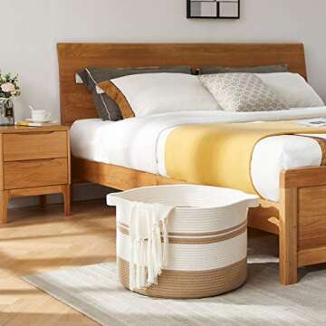 OIAHOMY Direct Laundry Basket - Woven Storage Basket for Blankets, Toys and Clothes