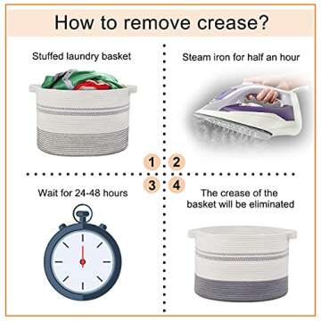 OIAHOMY Large Cotton Rope Storage Basket for Laundry